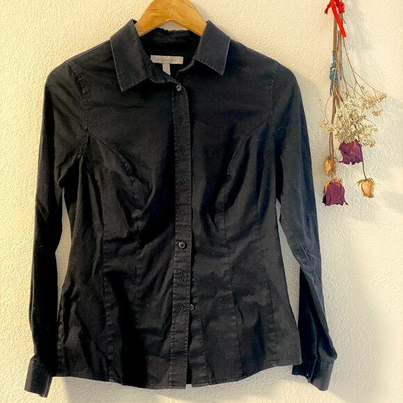 Bravissimo Button up top, blouse 10 UK/ 6 US Super Curvy, Black - Picture 2 of 4